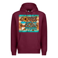 Burgundy coffee gives me teacher powers Premium Hoodie - JahusDesignShop