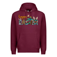 Burgundy western happy easter Premium Hoodie - AdoDesignShop