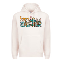 Pale Pink western happy easter Premium Hoodie - AdoDesignShop