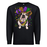 Black Mardi gras hat  english bulldog Premium Sweatshirt - RanaPortraitStore