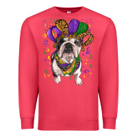 Cardinal Mardi gras hat  english bulldog Premium Sweatshirt - RanaPortraitStore