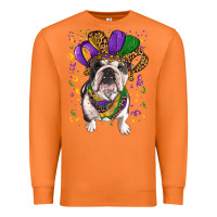 Carrot Mardi gras hat  english bulldog Premium Sweatshirt - RanaPortraitStore