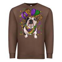 Chestnut Mardi gras hat  english bulldog Premium Sweatshirt - RanaPortraitStore