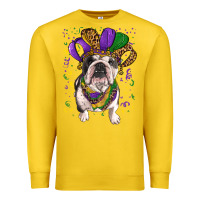 Lemon Mardi gras hat  english bulldog Premium Sweatshirt - RanaPortraitStore
