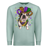 Seafoam Mardi gras hat  english bulldog Premium Sweatshirt - RanaPortraitStore