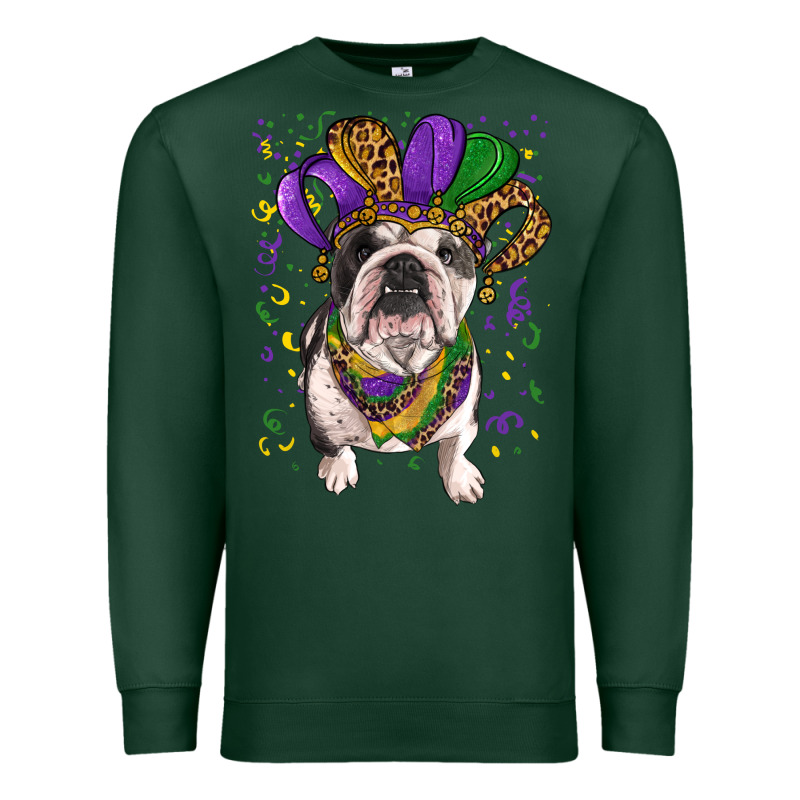 Mardi Gras Hat  English Bulldog Premium Sweatshirt by RanaPortraitStore | Teevron