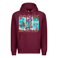 Burgundy auntie leopard turquoise Premium Hoodie - JahusDesignShop