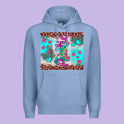 Auntie Leopard Turquoise Premium Hoodie Designed By Jahusdesignshop