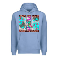 Colony Blue auntie leopard turquoise Premium Hoodie - JahusDesignShop
