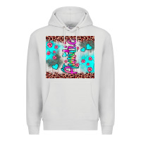 Dove Grey auntie leopard turquoise Premium Hoodie - JahusDesignShop