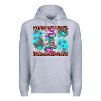 Heather Grey auntie leopard turquoise Premium Hoodie - JahusDesignShop