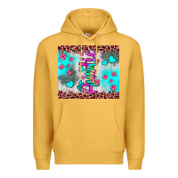 Mustard auntie leopard turquoise Premium Hoodie - JahusDesignShop