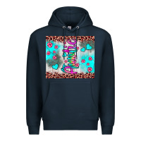 Navy auntie leopard turquoise Premium Hoodie - JahusDesignShop