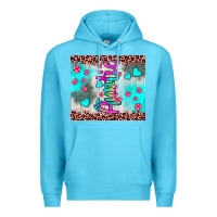Ocean Blue auntie leopard turquoise Premium Hoodie - JahusDesignShop