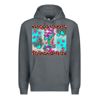 Rock auntie leopard turquoise Premium Hoodie - JahusDesignShop
