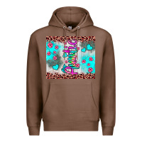Chestnut auntie leopard turquoise Premium Hoodie - JahusDesignShop