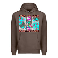 Coffee auntie leopard turquoise Premium Hoodie - JahusDesignShop