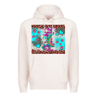 Pale Pink auntie leopard turquoise Premium Hoodie - JahusDesignShop
