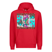 Red auntie leopard turquoise Premium Hoodie - JahusDesignShop