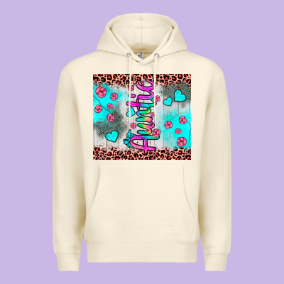 Auntie Leopard Turquoise Premium Hoodie Designed By Jahusdesignshop