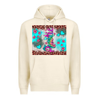 Tofu auntie leopard turquoise Premium Hoodie - JahusDesignShop