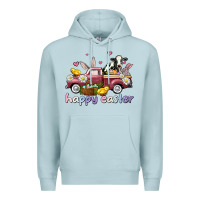 Blue Mist happy easter trucks Premium Hoodie - AdoDesignShop
