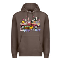 Coffee happy easter trucks Premium Hoodie - AdoDesignShop