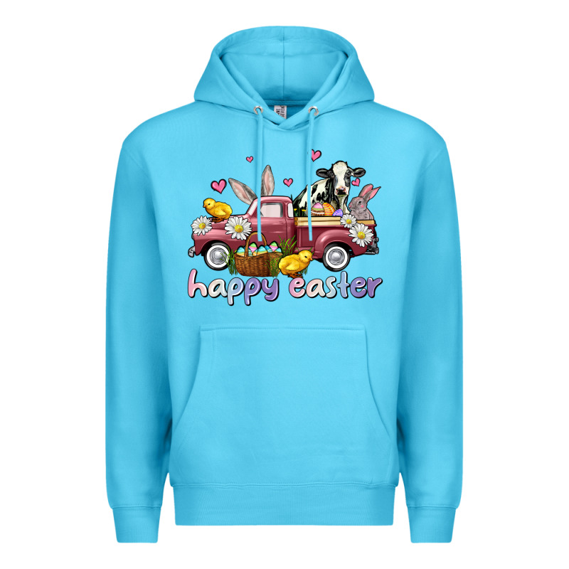 Happy Easter Trucks Premium Hoodie by AdoDesignShop | Teevron