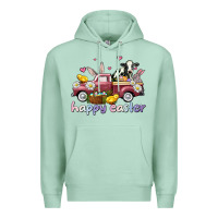 Seafoam happy easter trucks Premium Hoodie - AdoDesignShop