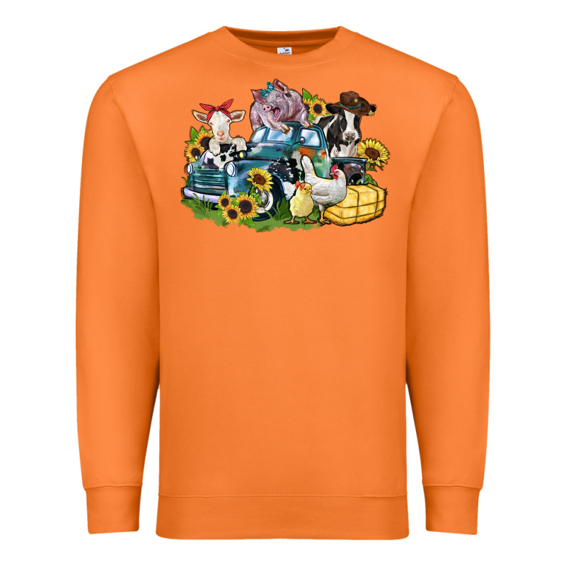 Farm Animals Truck Premium Sweatshirt by Zillion Design Studio | Teevron