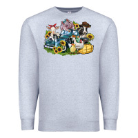 Heather Grey farm animals truck Premium Sweatshirt - Zillion Design Studio