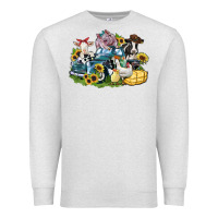 Oatmeal Heather farm animals truck Premium Sweatshirt - Zillion Design Studio