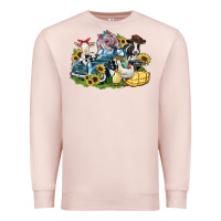 Pale Pink farm animals truck Premium Sweatshirt - Zillion Design Studio