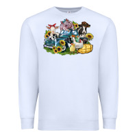 White farm animals truck Premium Sweatshirt - Zillion Design Studio