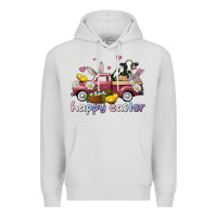 Dove Grey happy easter trucks Premium Hoodie - AdoDesignShop