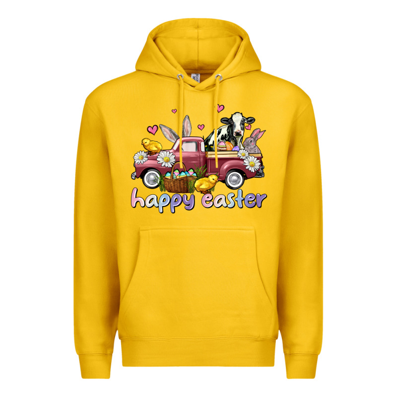Happy Easter Trucks Premium Hoodie by AdoDesignShop | Teevron