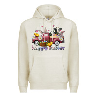 Oatmeal Heather happy easter trucks Premium Hoodie - AdoDesignShop