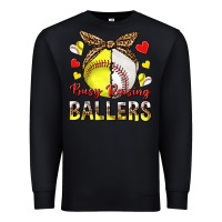 Black busy raising ballers with baseball and softball Premium Sweatshirt - texasbilliewilder