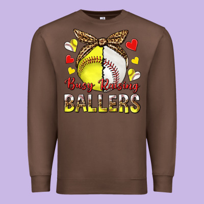 Premium Sweatshirt busy raising ballers with baseball and softball