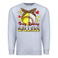 Heather Grey busy raising ballers with baseball and softball Premium Sweatshirt - texasbilliewilder