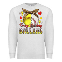Oatmeal Heather busy raising ballers with baseball and softball Premium Sweatshirt - texasbilliewilder
