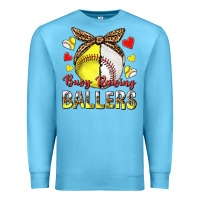 Ocean Blue busy raising ballers with baseball and softball Premium Sweatshirt - texasbilliewilder