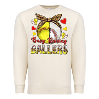 Sandshell busy raising ballers with baseball and softball Premium Sweatshirt - texasbilliewilder