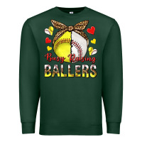 Sports Green busy raising ballers with baseball and softball Premium Sweatshirt - texasbilliewilder