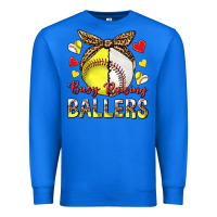 True Royal busy raising ballers with baseball and softball Premium Sweatshirt - texasbilliewilder