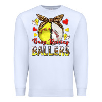 White busy raising ballers with baseball and softball Premium Sweatshirt - texasbilliewilder