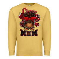 Antique Gold cheer mom afro messy bun Premium Sweatshirt - texasbilliewilder