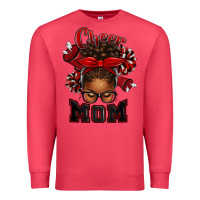 Cardinal cheer mom afro messy bun Premium Sweatshirt - texasbilliewilder