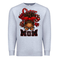 Heather Grey cheer mom afro messy bun Premium Sweatshirt - texasbilliewilder