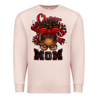 Pale Pink cheer mom afro messy bun Premium Sweatshirt - texasbilliewilder